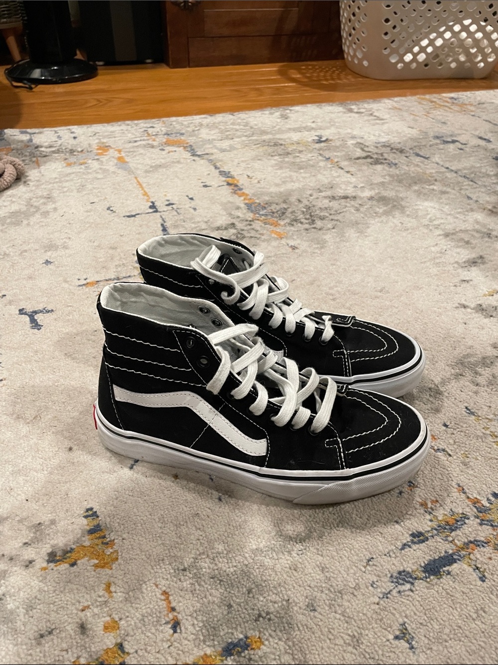 Vans Black & White High-Top Skate Sneakers